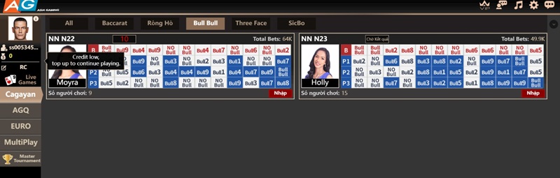 Bull Bull hấp dẫn tại sảnh AG Casino