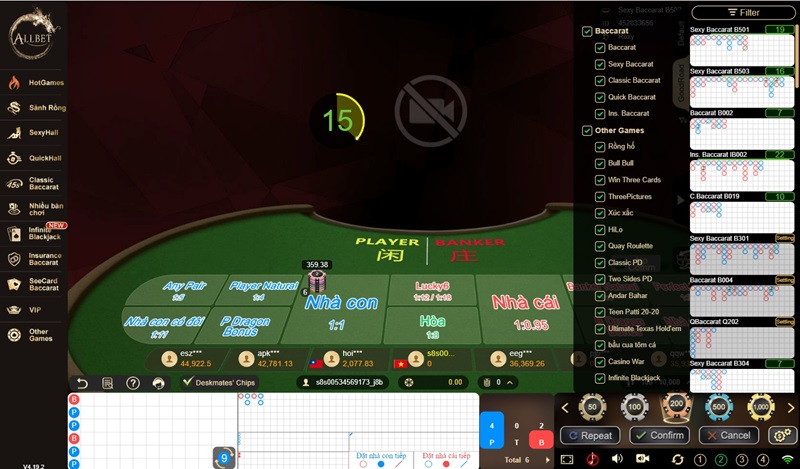 Chơi Baccarat tại Allbet Casino