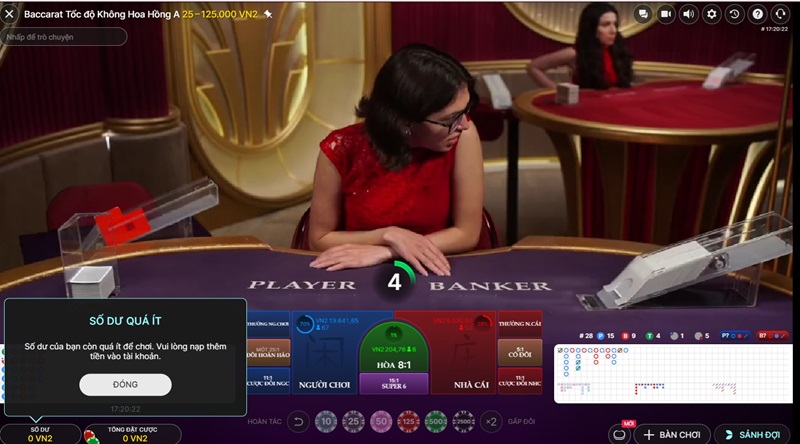 Chơi Baccarat tại sảnh V8Poker
