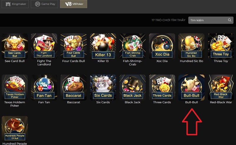 Game Bull Bull của NPH V8Poker