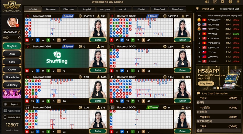 DG Casino - Sở hữu nhiều phòng game hấp dẫn