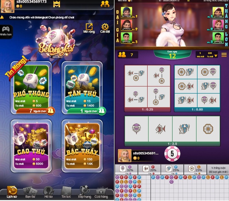 Tổng quan về giao diện game Belangkai 2