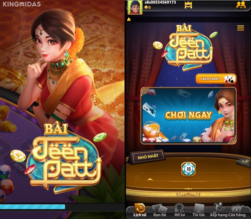 Giao diện của game Teen Patti
