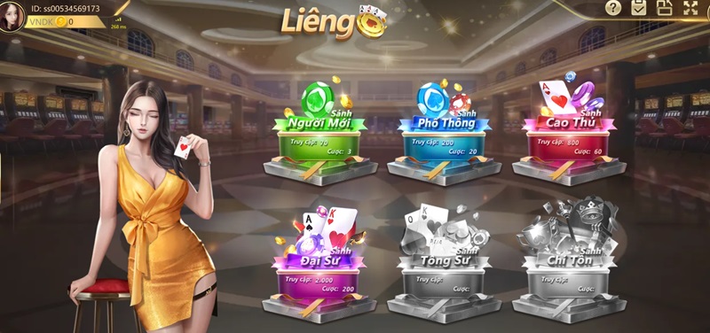 Giao diện của game Three Cards