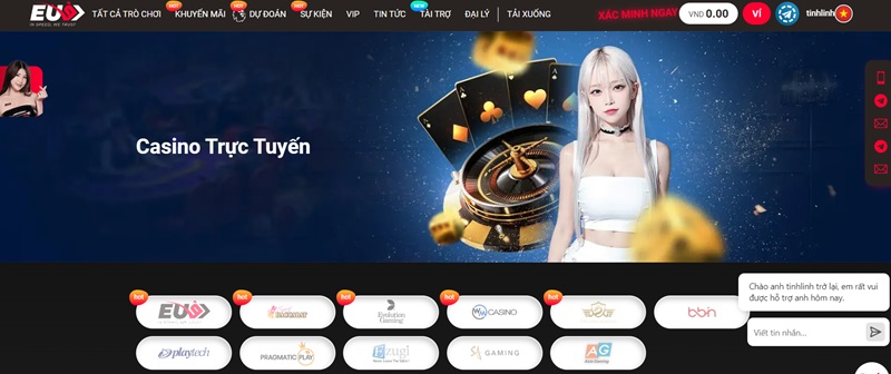 Chọn sảnh “Casino online” >> GP casino để chơi