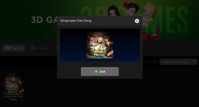 Pok Deng thuộc sảnh Kingmaker 3D Game