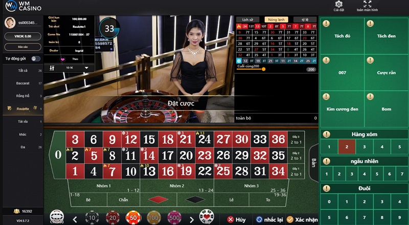 Roulette tại WM Casino